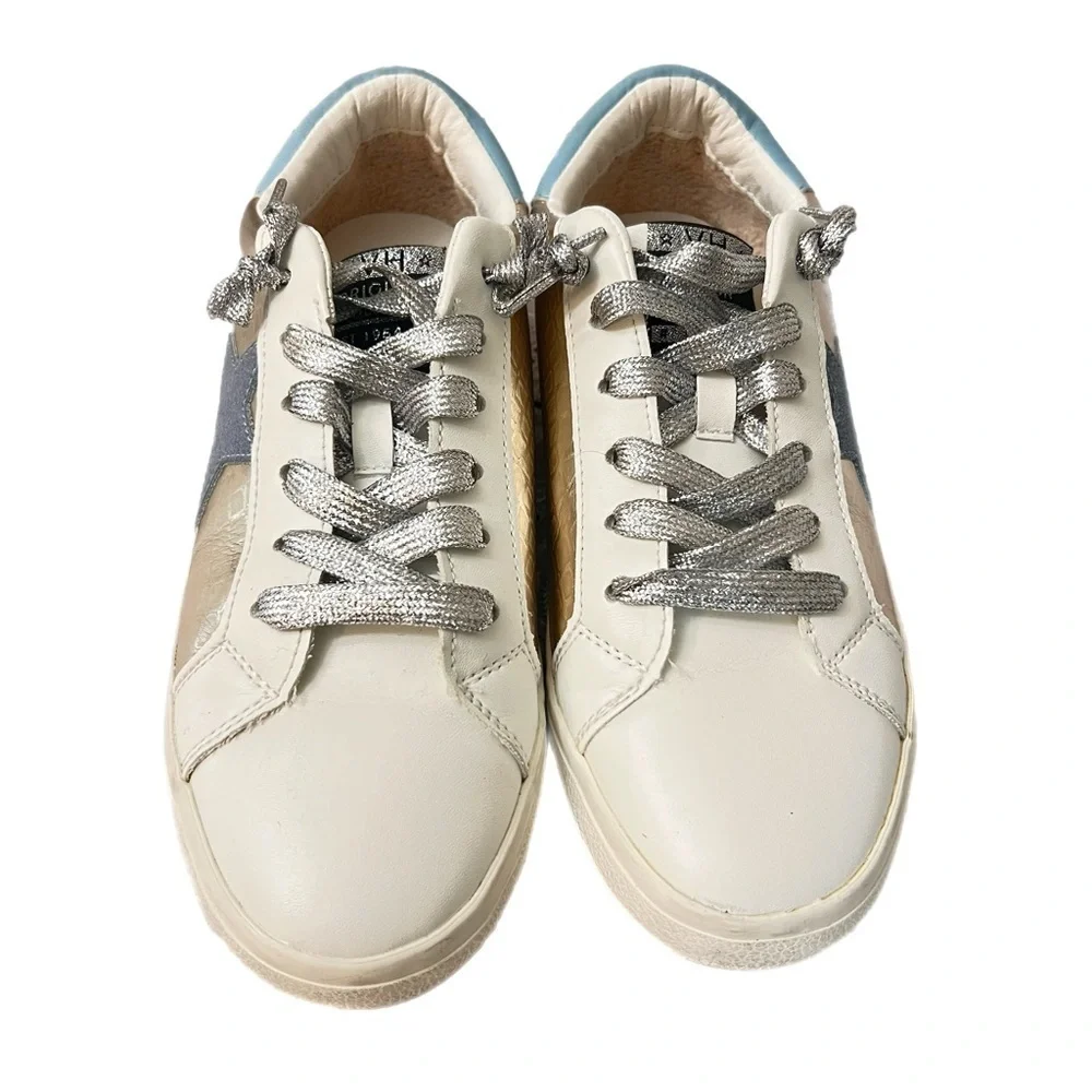 Vintage Havana  Bianca Sneaker In Nude Croco/ White
